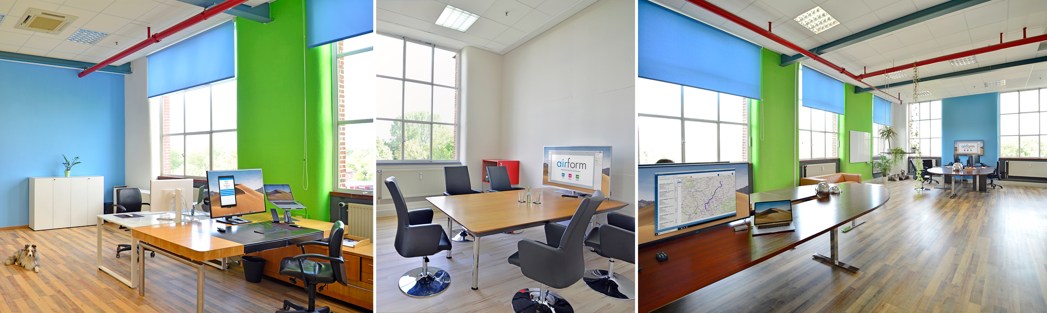 Das Bild zeigt ausgestattete Büroräume im Wirtschaftszentrum Gronau.